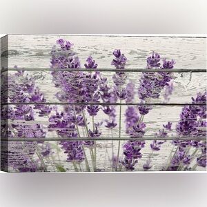 Purple Lavender Floral Wall Canvas Art